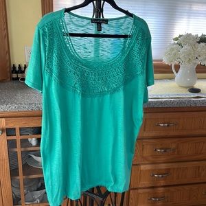 Crochet neck detail top